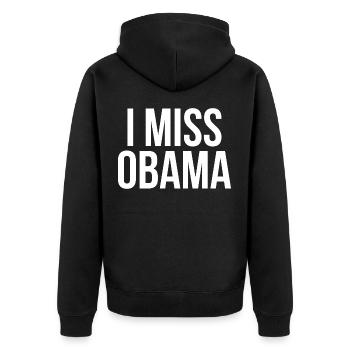 Je mademoiselle obama - Veste à capuche bio Premium Unisexe - noir - Dos - Nico (187cm)