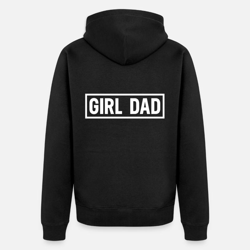 Mädchen Papa - Unisex Premium Bio Zip Hoodie - Schwarz