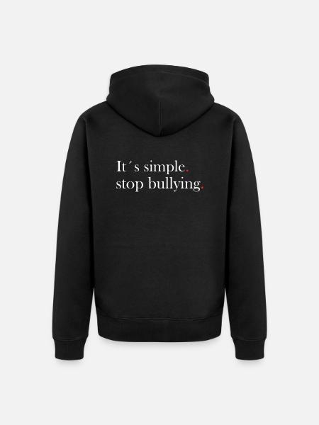 Anti-mobning siger mod mobning - Premium økologisk unisex-hættejakke - sort