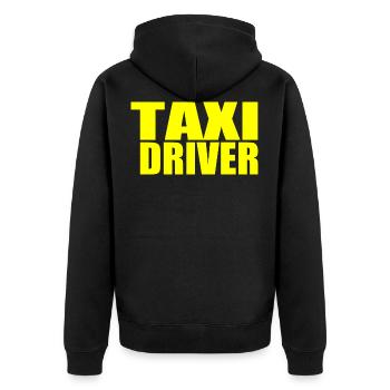 taxi driver - Unisex Premium Organic Zip Hoodie - black - Back - Nico (187cm)