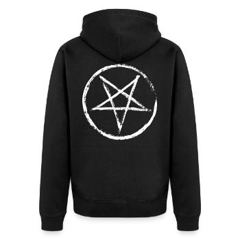 Pentagramme blanc - Veste à capuche bio Premium Unisexe - noir - Dos - Nico (187cm)