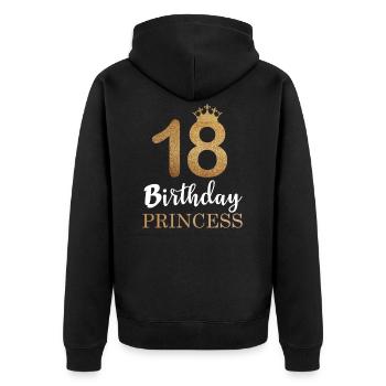 18e cadeau d'anniversaire 18 ans fille fille - Veste à capuche bio Premium Unisexe - noir - Dos - Nico (187cm)