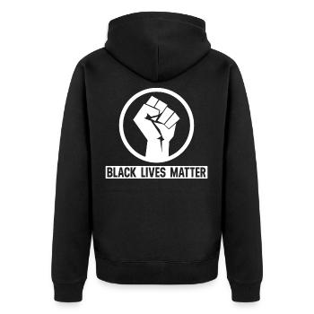 Les vies noires comptent - Veste à capuche bio Premium Unisexe - noir - Dos - Nico (187cm)