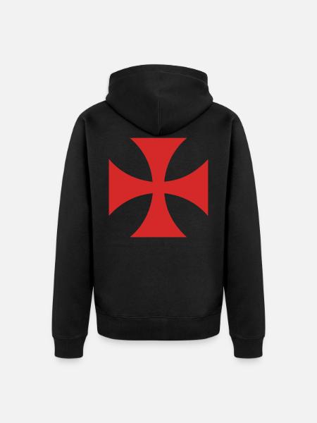 Templar Cross - Unisex Premium Organic Zip Hoodie - black