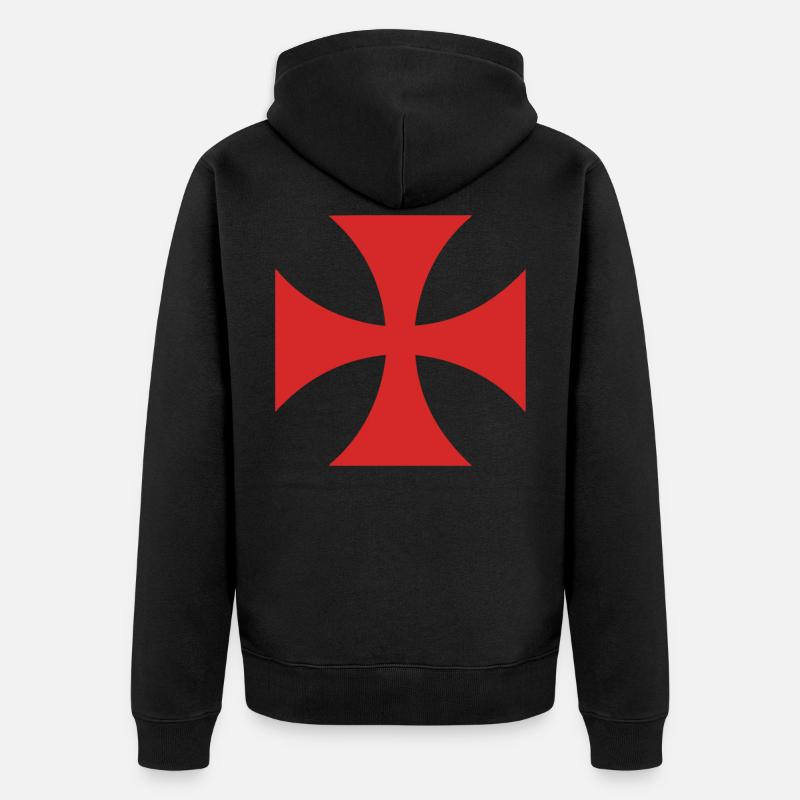 Templerkreuz - Unisex Premium Bio Zip Hoodie - Schwarz