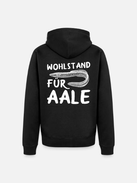 Wohlstund für Aale - Unisex Premium Bio Zip Hoodie - Schwarz