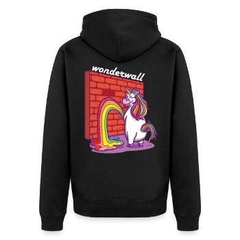 Licorne pipi drôle Licornes drôles - Veste à capuche bio Premium Unisexe - noir - Dos - Nico (187cm)