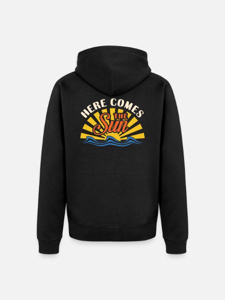 Here Comes The Sun 60s Summer Sunsh - Premium økologisk unisex-hættejakke - sort