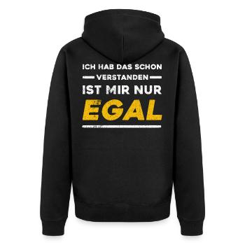 Ich Hab Das Schon Verstanden Ist Mir Nur Egal - Unisex Premium Bio Zip Hoodie - Schwarz - Hinten - Nico (187cm)