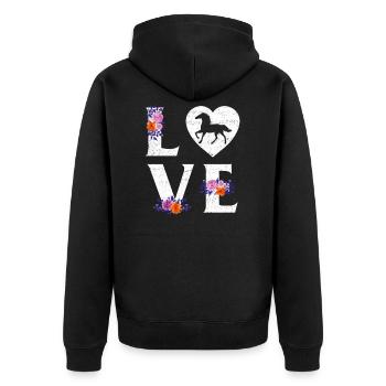 Cute Horse Lover Girls Women Love Horseback Riding - Unisex Premium Bio Zip Hoodie - Schwarz - Hinten - Nico (187cm)