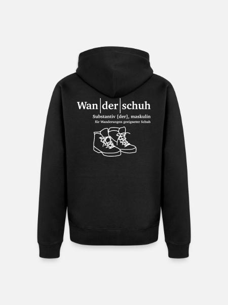 Wanderschuh Wandern - Unisex Premium Bio Zip Hoodie - Schwarz