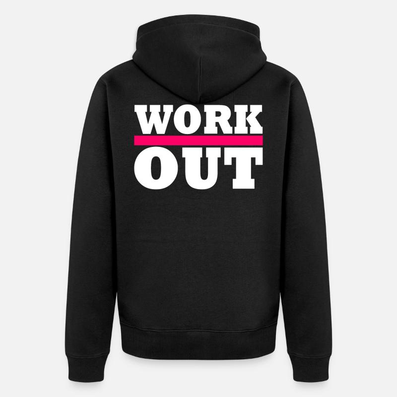 Workout - Unisex Premium Bio Zip Hoodie - Schwarz