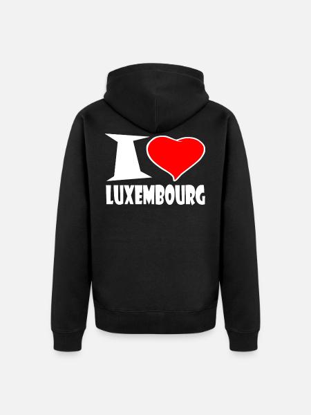 Luxembourg - Unisex Premium Organic Zip Hoodie - black