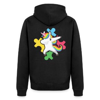 Autism Dab Sped Teacher Autism Unicorn - Veste à capuche bio Premium Unisexe - noir - Dos - Nico (187cm)