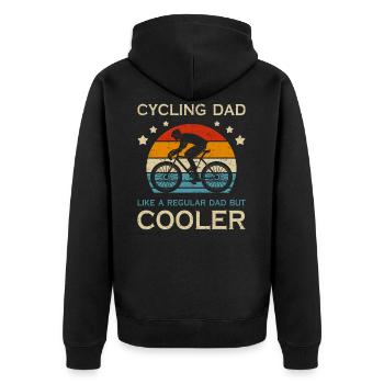 Cycling Dad Bike Rider & Cyclist Father's Day Chri - Unisex Premium Organic Zip Hoodie - black - Back - Nico (187cm)