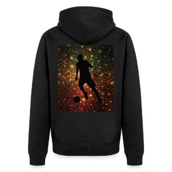 Soccer player soccer player soccer fan soccer player - Unisex Premium Organic Zip Hoodie - black - Back - Nico (187cm)