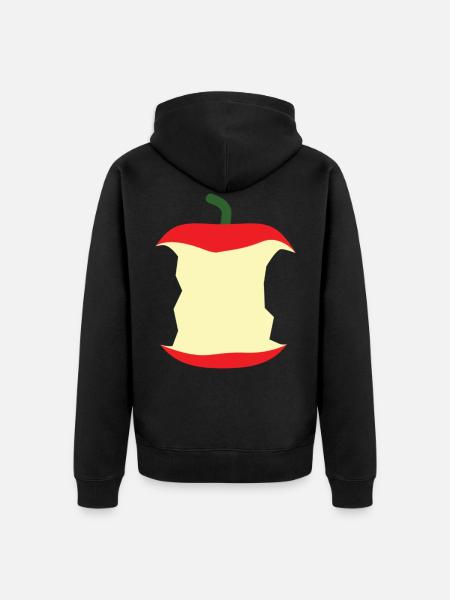 Bitten apple Bitten fruit - Unisex Premium Organic Zip Hoodie - black