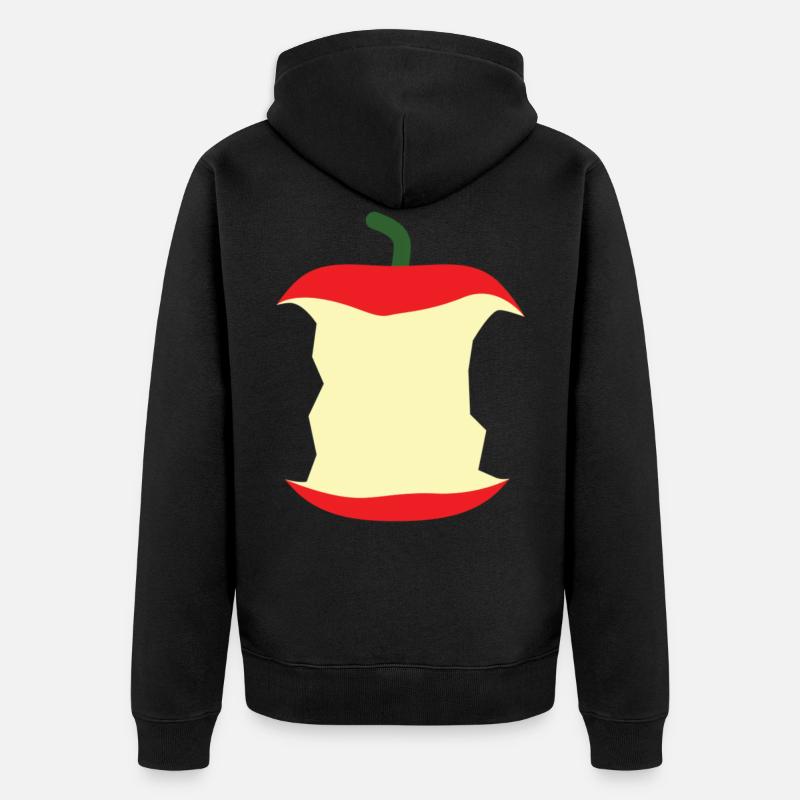 Bitten apple Bitten fruit - Unisex Premium Organic Zip Hoodie - black