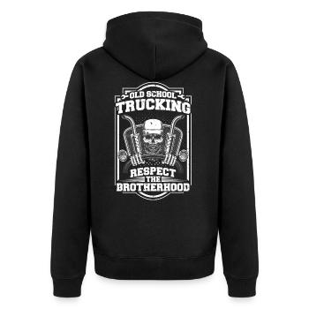 Drôle Old School Trucker Truck Driver Idée cadeau - Veste à capuche bio Premium Unisexe - noir - Dos - Nico (187cm)
