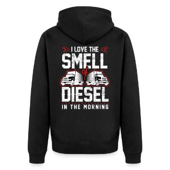 Idée cadeau drôle de chauffeur de camion - Veste à capuche bio Premium Unisexe - noir - Dos - Nico (187cm)