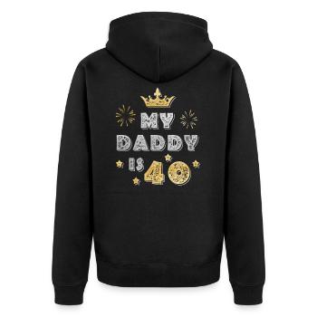 My Daddy is 40 Funny Gift For Father for 40th Birt - Unisex Premium Bio Zip Hoodie - Schwarz - Hinten - Nico (187cm)