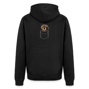 Teckel de chien de poche - Veste à capuche bio Premium Unisexe - noir - Dos - Nico (187cm)