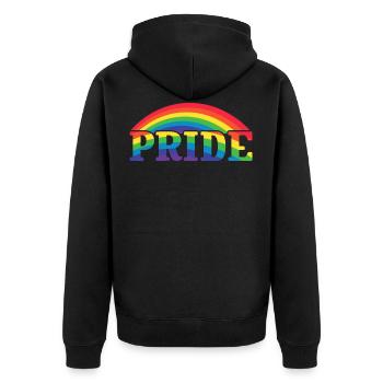 Stolz Lgbt - Unisex Premium Bio Zip Hoodie - Schwarz - Hinten - Nico (187cm)