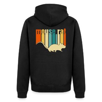 Mouse Rater Mouse Rat Parks and Recreations Scarec - Unisex Premium Organic Zip Hoodie - black - Back - Nico (187cm)