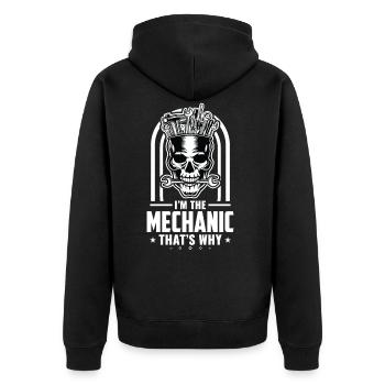 That's Why Aircraft Mechanic Diesel Mechanic Gift - Unisex Premium Organic Zip Hoodie - black - Back - Nico (187cm)