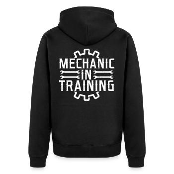 Aircraft Mechanic In Training Diesel Mechanic Gift - Unisex Premium Organic Zip Hoodie - black - Back - Nico (187cm)