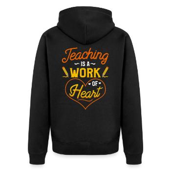 Enseigner un travail de coeur école Nerd drôle enseignant - Veste à capuche bio Premium Unisexe - noir - Dos - Nico (187cm)