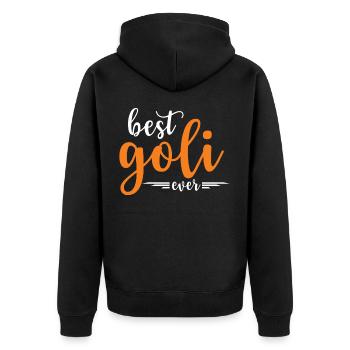 Best Goli Ever - Firmgoli Taufgoli Geschenkidee - Unisex Premium Bio Zip Hoodie - Schwarz - Hinten - Nico (187cm)