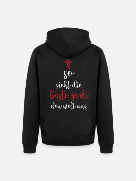 Beste Godi Der Welt - Firmgodi Taufgodi Geschenk - Unisex Premium Bio Zip Hoodie - Schwarz