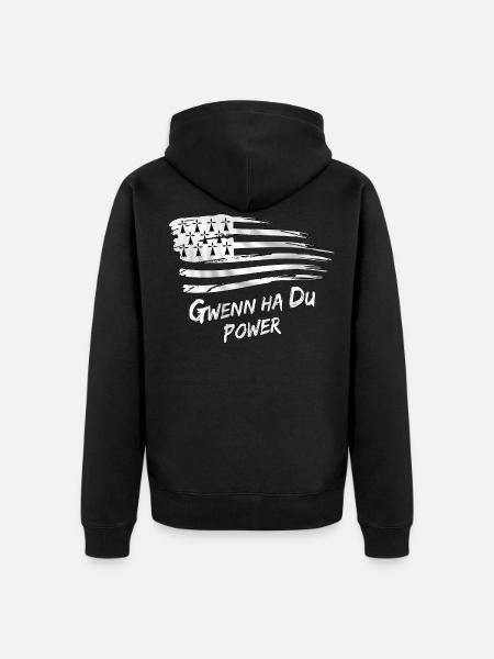 Gwenn ha Du Power - Veste à capuche bio Premium Unisexe - noir