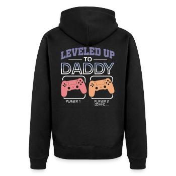 Niveau jusqu'à papa 2020, je vais devenir papa - Veste à capuche bio Premium Unisexe - noir - Dos - Nico (187cm)