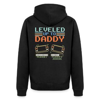 Niveau jusqu'à papa 2020, je vais devenir papa - Veste à capuche bio Premium Unisexe - noir - Dos - Nico (187cm)