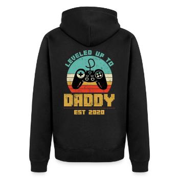 Level Up To Daddy 2020 Je vais être papa pour être - Veste à capuche bio Premium Unisexe - noir - Dos - Nico (187cm)