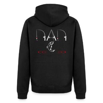 Dad Fishing Fisherman Daddy Fishing Rods Dads Chri - Unisex Premium Organic Zip Hoodie - black - Back - Nico (187cm)