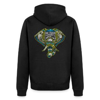 Éducation spéciale de sensibilisation aux éléphants du syndrome de Down - Veste à capuche bio Premium Unisexe - noir - Dos - Nico (187cm)
