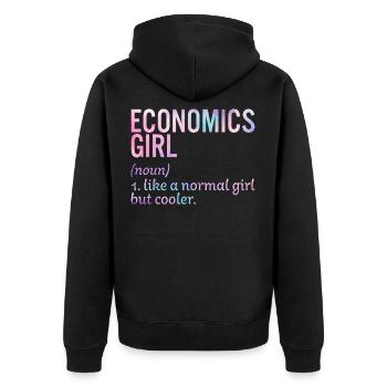Économie fille - Veste à capuche bio Premium Unisexe - noir - Dos - Nico (187cm)