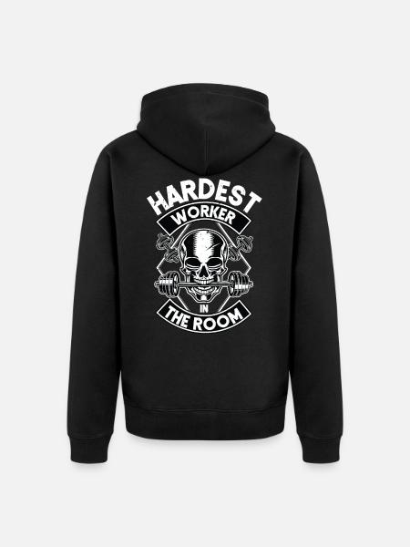 Hardest worker in the room - Unisex Premium Organic Zip Hoodie - black