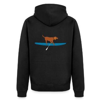 SUP DOG Stand Up Paddling Dog sur Supboard - Veste à capuche bio Premium Unisexe - noir - Dos - Nico (187cm)