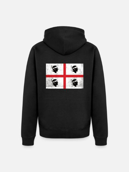 Bandiera della Sardegna - Felpa con cappuccio ecologica premium unisex - nero