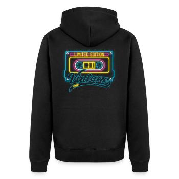 Edition limitée Vintage 1980 - Veste à capuche bio Premium Unisexe - noir - Dos - Nico (187cm)
