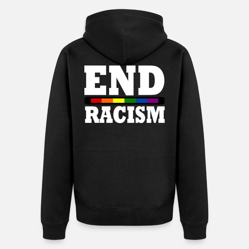 End Racism - Veste à capuche bio Premium Unisexe - noir