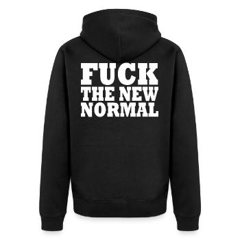 Baiser la nouvelle normale - Veste à capuche bio Premium Unisexe - noir - Dos - Nico (187cm)