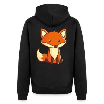 Cadeau drôle de renard pour petite-fille fille qui aime - Veste à capuche bio Premium Unisexe - noir - Dos - Nico (187cm)