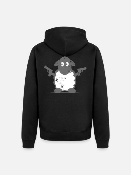 Schaf - Unisex Premium Bio Zip Hoodie - Schwarz