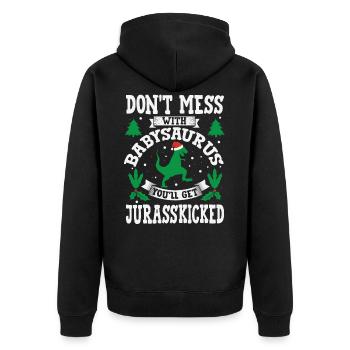 BabySaurus Jurasskicked Bébé Saurus Dino mignon - Veste à capuche bio Premium Unisexe - noir - Dos - Nico (187cm)