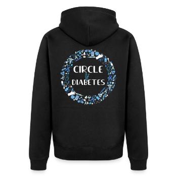 Circle Of Diabetes Type 1 Diabetes Awareness - Unisex Premium Bio Zip Hoodie - Schwarz - Hinten - Nico (187cm)